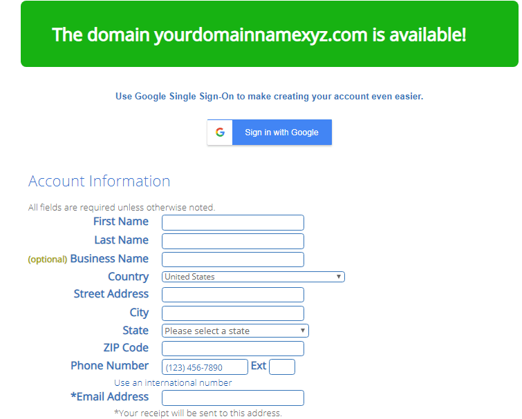 Free web domain name for your website information 