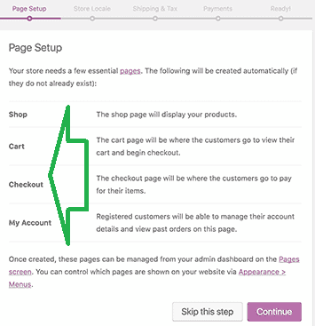 how to do woocommerce page setup