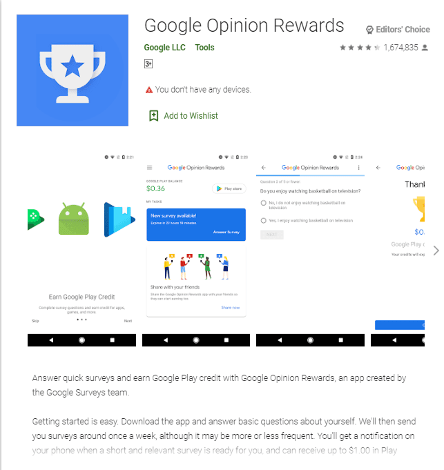Google's opinion Reward