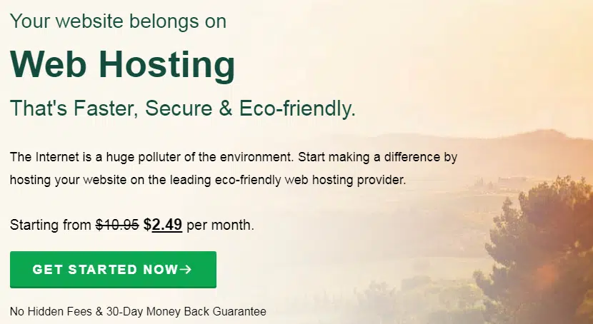 The best-shared hosting company with  eco friendly features 