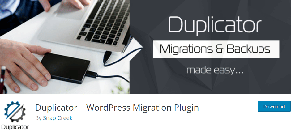 Duplicator WordPress migration plugin 