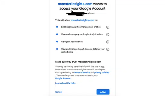 Install google analytics using MonsterInsights 
