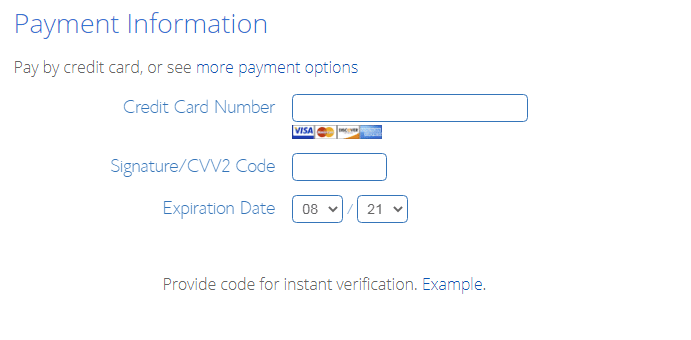 Bluehost payment information 