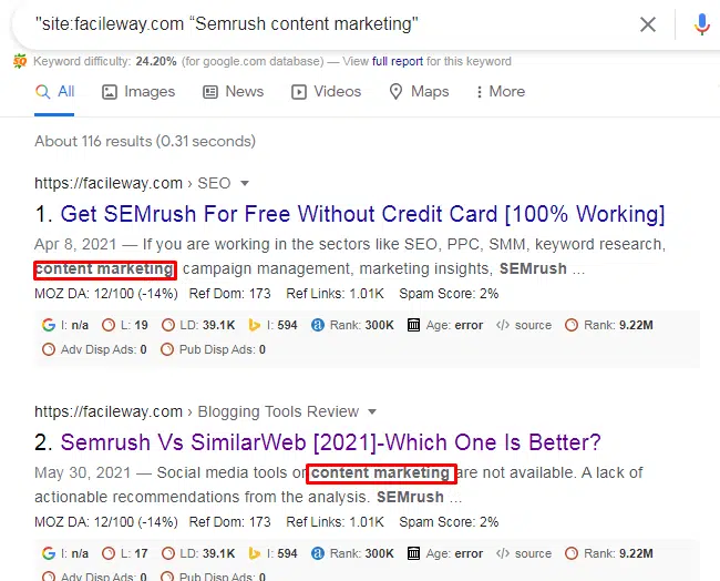 Semrush Content marketing toolkits 