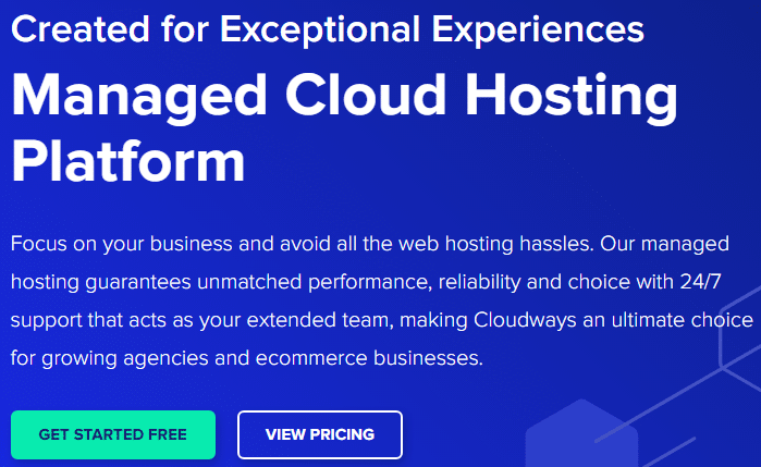 Cloudways home page 