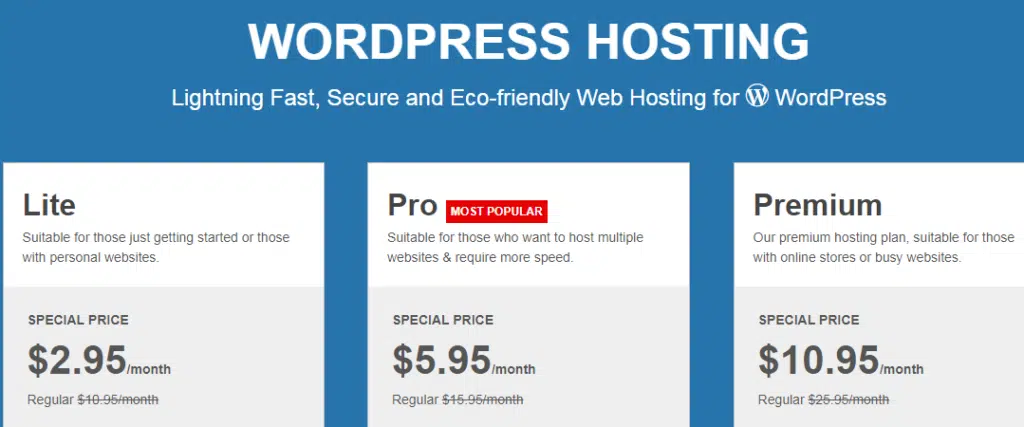 GreenGeeks Pricing Plans