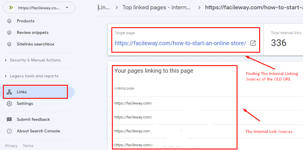 Update Internal Links with New URL