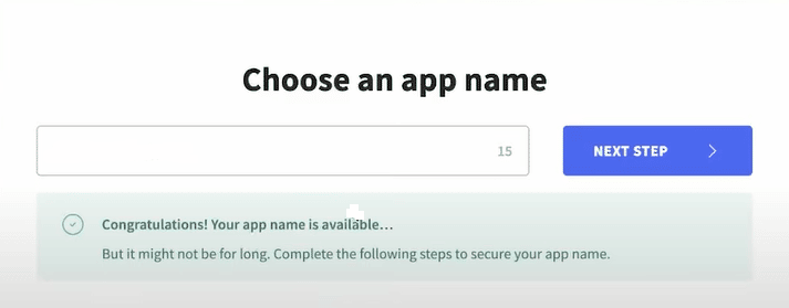 Choose an App Name