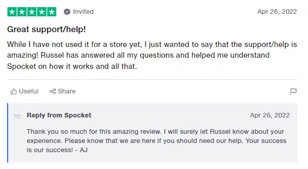 Spocket customer review 