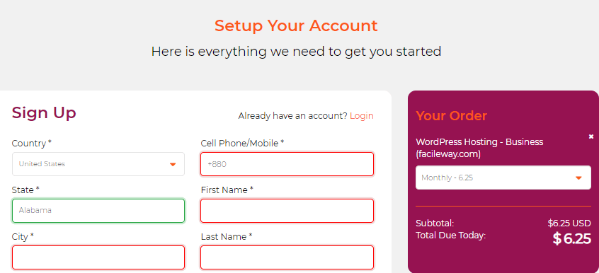 WPX Hosting Account Setup 