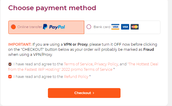 Make the Final Payment of WPX Hosting 