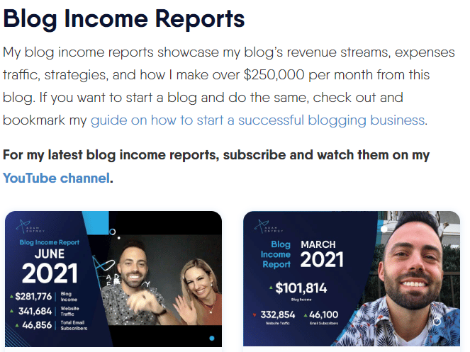 AdamEnfroy Income Report 