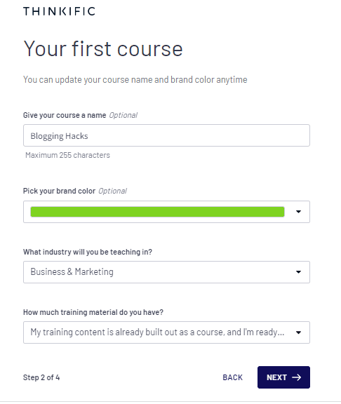 Launch your first course 