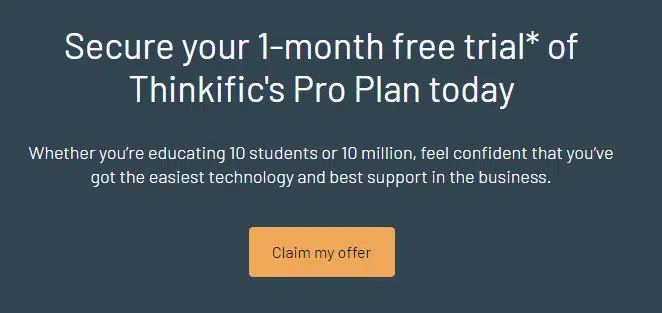 Explaining the importance of Thinkific free trial with it's lifetime deal 