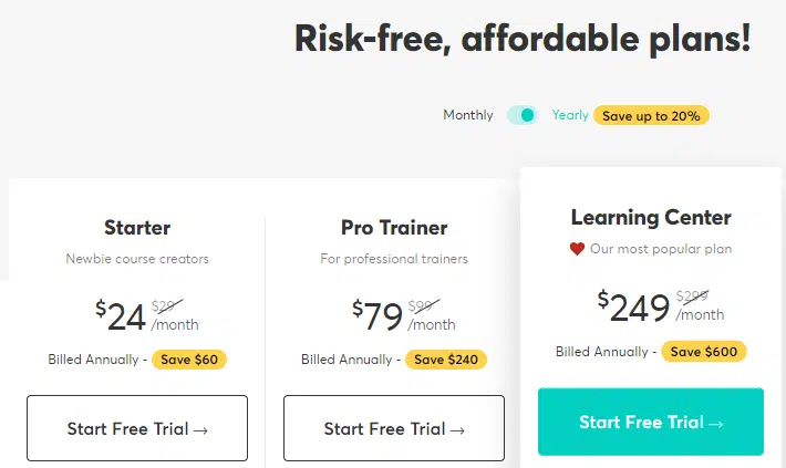 LearnWorlds Pricing 