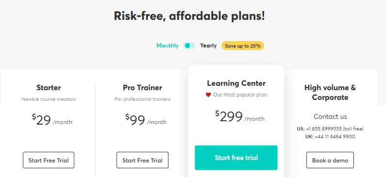 LearnWords Pricing Plans 