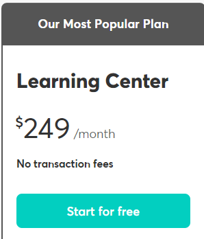 Learnworlds coupon codes for Learning Center Plan 