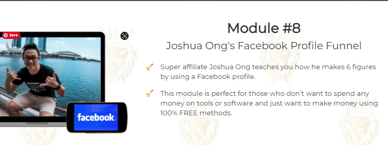 Joshua Ong's Facebook Profile Funnel 