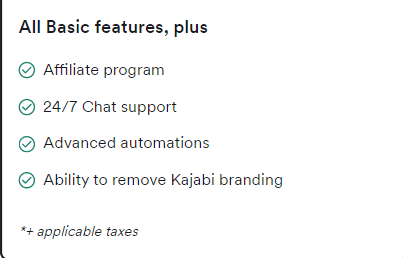 Kajabi Growth Additional Features 