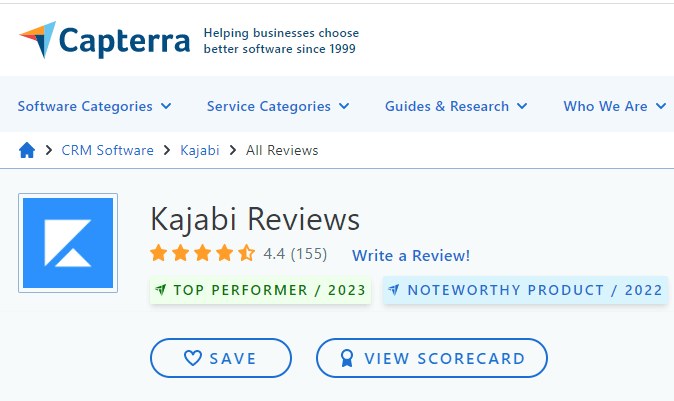 Reviews of Kajabi on Capterra 