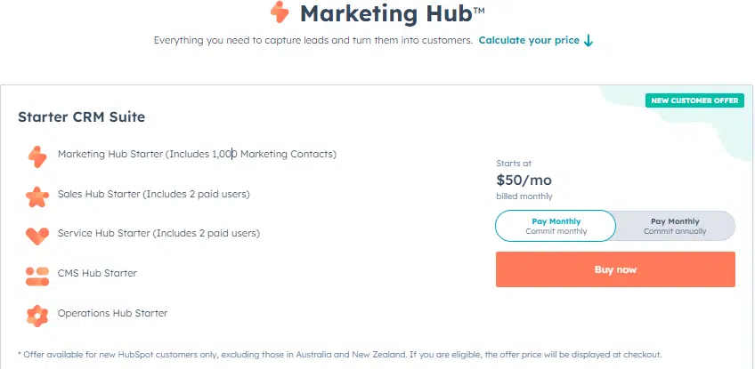 HubSpot Marketing Hub Pricing 