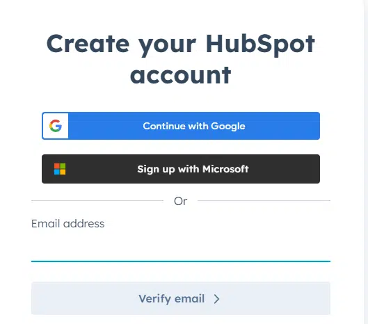 Sign up for HubSpot Free account 