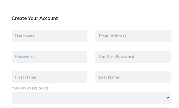 Create your account using email and password 