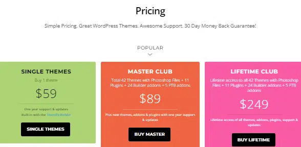 Themify Pricing 