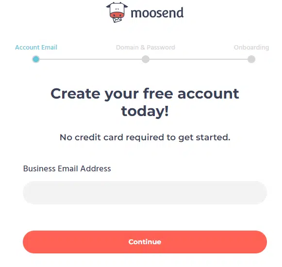 Create your Moosend free account 