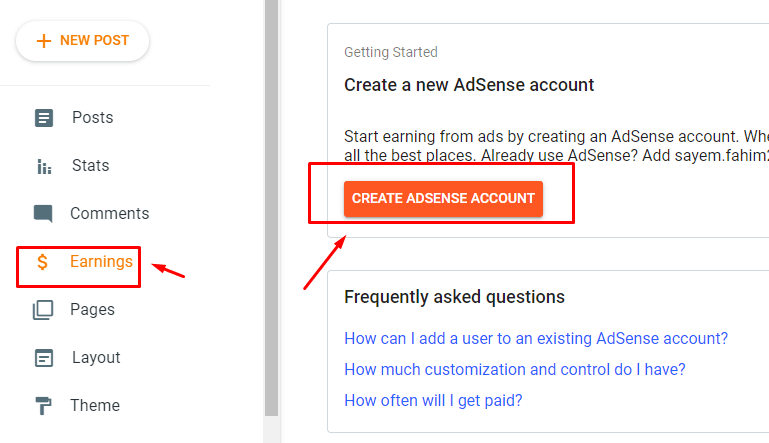 Google AdSense Ads: how to earn money blogspot