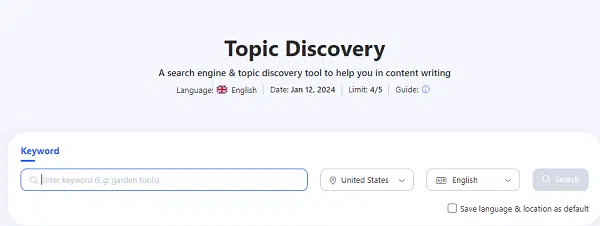 Topic Discovery Module Feautre