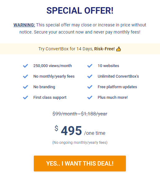 Convertbox WordPress Lifetime Deals