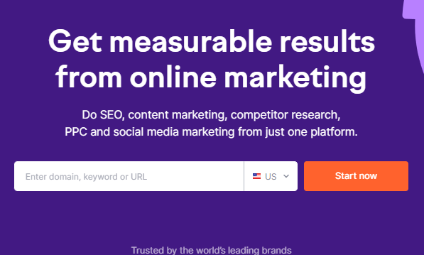 Semrush Homepage in English