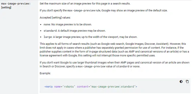Max-image-preview tag