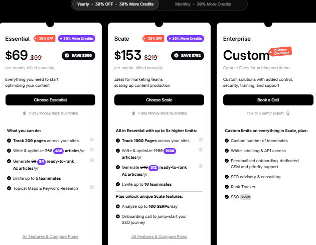 Surfer SEO Black Friday Deal on Yearly Plan