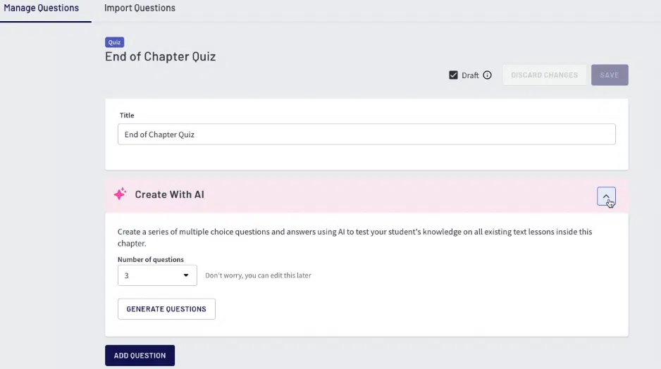 Features of Thinkific Quiz 