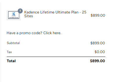 Kadence lifetime ultimate plan