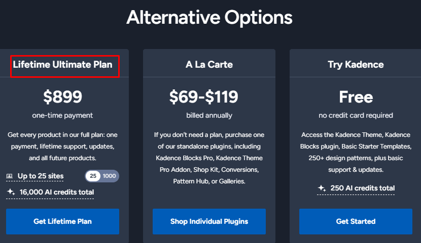 Kadence Ultimate Lifetime Plan